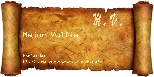 Major Vulfia névjegykártya